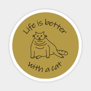 Animals Quote Life is Better with a Chonk Cat Magnet